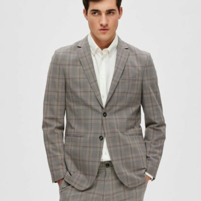 Homme SELECTED Kostymer & Kavajer | Rutig Enkelknappt Kavaj Ermine