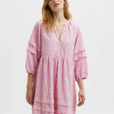 Femme SELECTED Klanningar | Texturerad Midiklanning Lilac Sachet