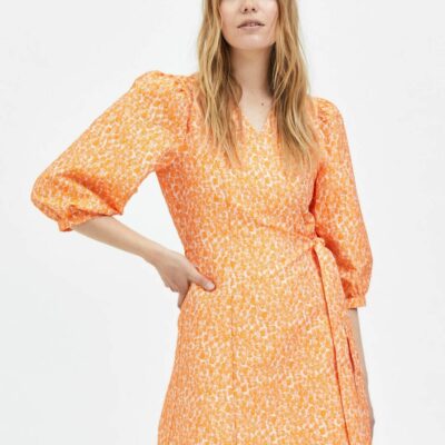 Femme SELECTED Klanningar | Jacquard Omlottklanning Iceland Poppy