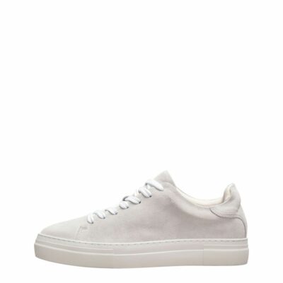 Homme SELECTED Skor | Kraftig Mocka Sneakers White