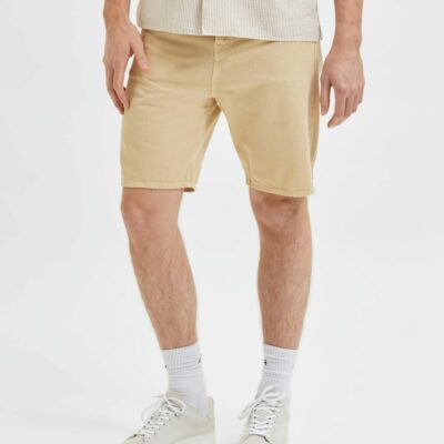 Homme SELECTED Shorts | Vid Passform Jeansshorts Sand