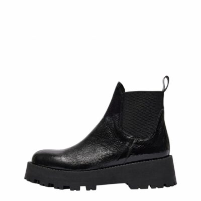 Femme SELECTED Skor | Patentlader Chelsea-Stovlar Black