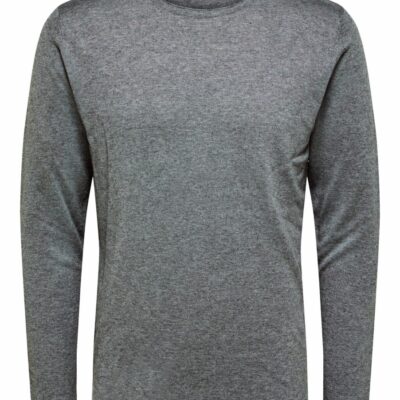 Homme SELECTED Stickat | Langarmad Troja Titanium