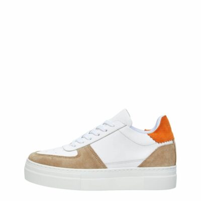 Femme SELECTED Skor | Ladersydd Sneakers Orangeade