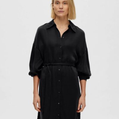 Femme SELECTED Klanningar | Langarmad Curve Skjortklanning Black