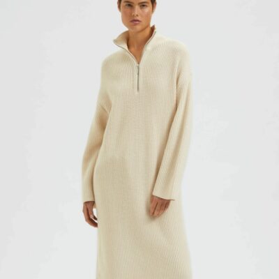 Femme SELECTED Klanningar | Ullblandning Stickad Klanning Birch