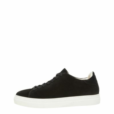 Homme SELECTED Skor | Kraftig Mocka Sneakers Black