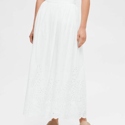 Femme SELECTED Shorts & Kjolar | Broderie Anglaise Kjol Snow White