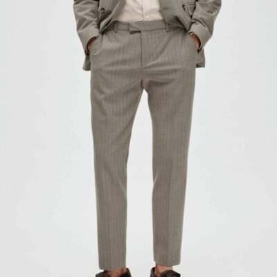 Homme SELECTED Byxor | Slim Fit Byxor Grey