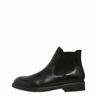 Homme SELECTED Skor | Ladersydd Chelsea-Stovlar Black