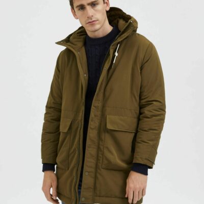 Homme SELECTED Ytterklader | Vadderad Parkas Dark Olive