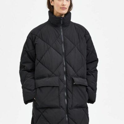 Femme SELECTED Ytterklader | Quiltad Pufferjacka Black