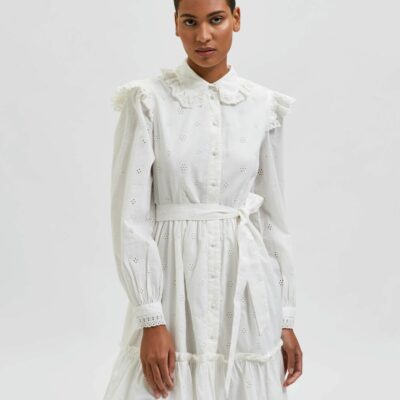 Femme SELECTED Klanningar | Broderie Anglaise Skjortklanning Snow White