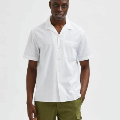 Homme SELECTED Skjortor | Kortarmad Skjorta Bright White