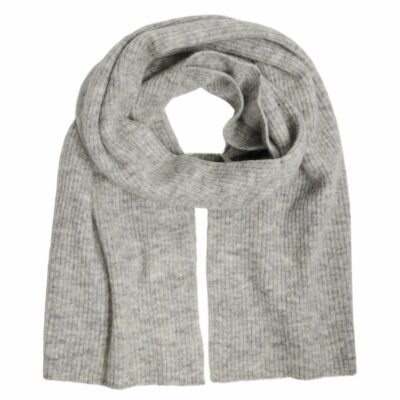 Femme SELECTED Accessoarer | Stickad Halsduk Light Grey Melange